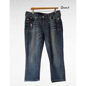 Seven7 Bootcut Jeans Womens 10 Medium Wash Stretch Flap Pocket Denim